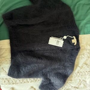 Michael Kors Black Fuzzy Turtleneck Sweater